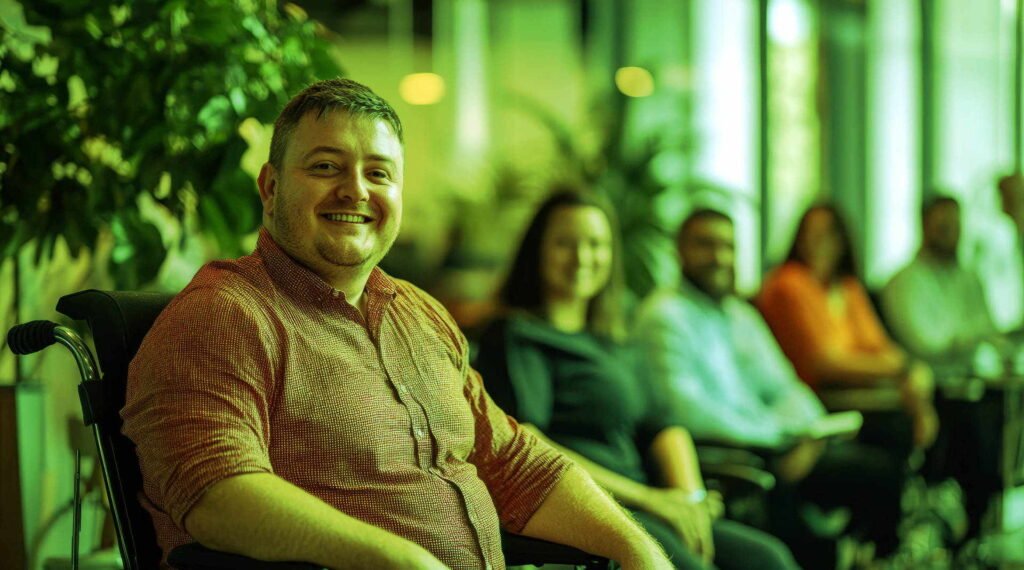 Several people in a row