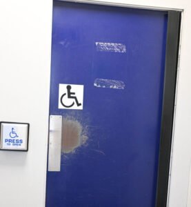 train-station toilet door